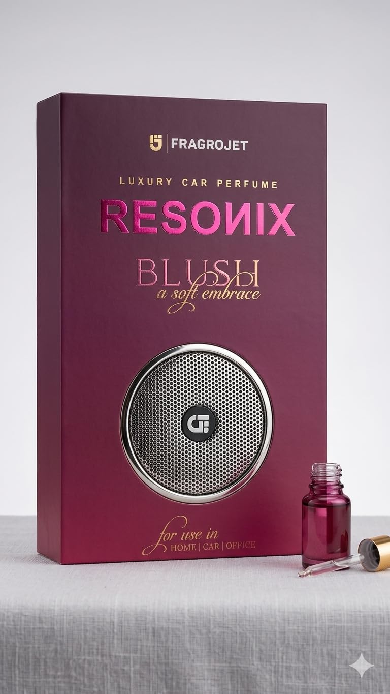 FRAGROJET Resonix Luxury Car Perfume | Long Lasting Fragrance for Car, Home & Office | Premium Soft Floral Scent | Elegant Car Air Freshener Dashboard Accessory
