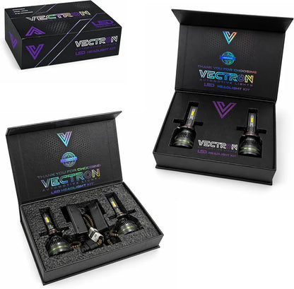 VECTRON LED Headlight Bulb for Car, 6000K Cool White, 20000LM, 180W, Set of 2
